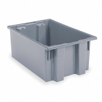 AKRO-MILS F8966 Stack and Nest Ctr Gray Solid Polymer, 5W063