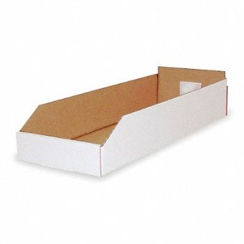 PACKAGING CORPORATION OF AMERICA Corr Shelf Bin White Cardboard 4 3/4 in, 5W224