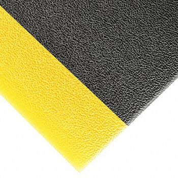 NOTRAX Antifatigue Runner Black YllwBrdr 3x60ft, 5Z275