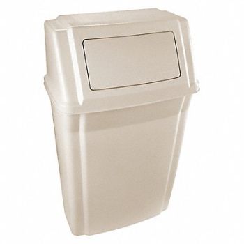 RUBBERMAID COMMERCIAL PRODUCTS Trash Can Rectangular 15 gal Beige, 5W769