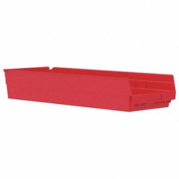 AKRO-MILS F8871 Shelf Bin Red Indstr Grd Poly 4 in, 5W837