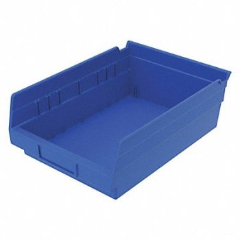 AKRO-MILS F8877 Shelf Bin Blue Indstr Grd Poly 4 in, 5W842