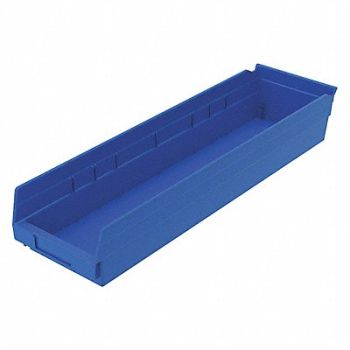 AKRO-MILS F8875 Shelf Bin Blue Indstr Grd Poly 4 in, 5W849