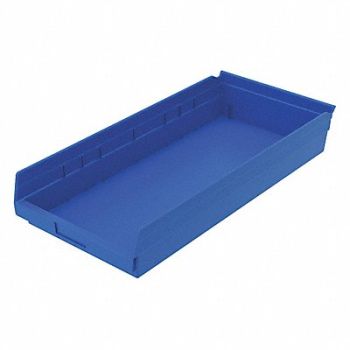 AKRO-MILS F8909 Shelf Bin Blue Indstr Grd Poly 4 in, 5W851