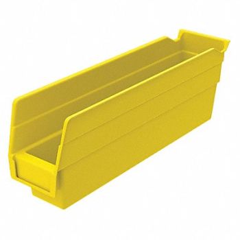 AKRO-MILS F8465 Shelf Bin Yellow Indstr Grd Poly 4 in, 5W852