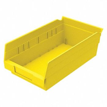 AKRO-MILS F8464 Shelf Bin Yellow Indstr Grd Poly 4 in, 5W854