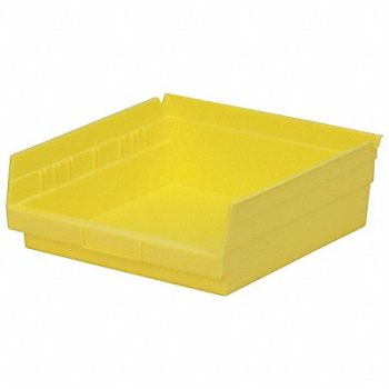 AKRO-MILS F8874 Shelf Bin Yellow Indstr Grd Poly 4 in, 5W856
