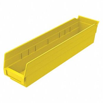 AKRO-MILS F8462 Shelf Bin Yellow Indstr Grd Poly 4 in, 5W857