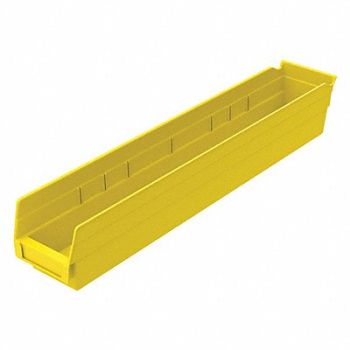 AKRO-MILS F8872 Shelf Bin Yellow Indstr Grd Poly 4 in, 5W861