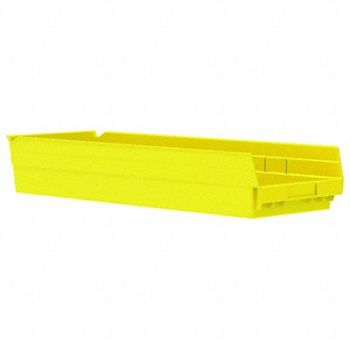 AKRO-MILS F8871 Shelf Bin Yellow Indstr Grd Poly 4 in, 5W863
