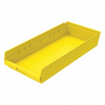 GRAINGER APPROVED Shelf Bin Yellow Indstr Grd Poly 4 in, 48WH11