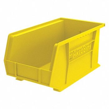 AKRO-MILS F8697 Hang and Stack Bin Yellow Plastic 7 in, 5W874