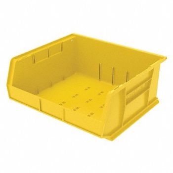 AKRO-MILS F8696 Hang and Stack Bin Yellow Plastic 7 in, 5W875