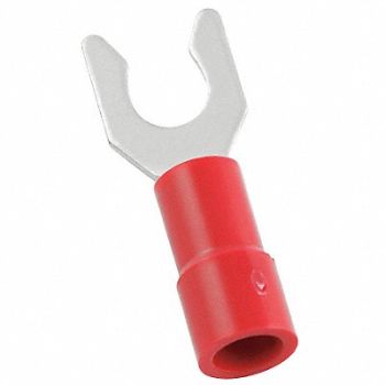 POWER FIRST Fork Terminal Tin Copper Red PK100, 5WHD5
