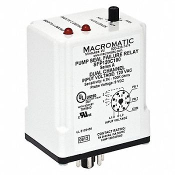 MACROMATIC Pump Seal Failure Relay 120VAC, 5WMJ8
