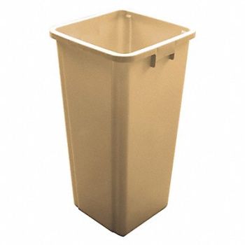 TOUGH GUY Trash Can Square 25 gal Beige, 5WYZ1