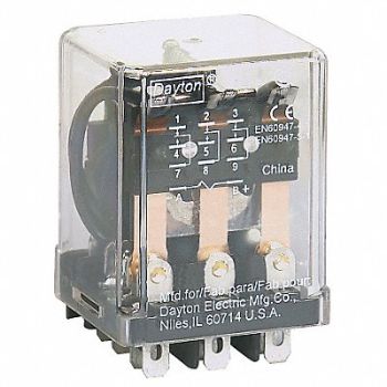 DAYTON H7982 Gen Purpose Relay 11 Pin Square 12VDC, 5YR05
