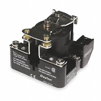 DAYTON H8153 Open Power Relay 4 Pin 12VDC SPST-NO, 5Z550