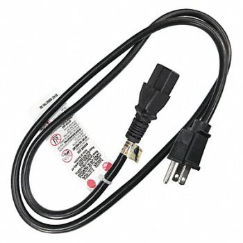 GRAINGER APPROVED Power Cord 5-15P SJT 3 ft Blk 10A 18/3, 5XFP0