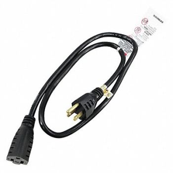 GRAINGER APPROVED Extension Cord 3ft 16Ga 13A SJT Blk, 5XFP8