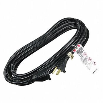 GRAINGER APPROVED Extension Cord 15ft 16Ga 13A SJT Blk, 5XFR1