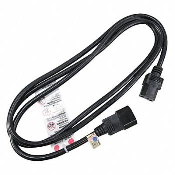 GRAINGER APPROVED Powr Cord IEC C14 SJT 6 ft Blk 10A 18/3, 5XFT1