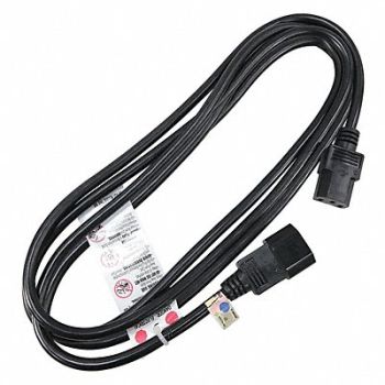 GRAINGER APPROVED Pwr Cord IEC C14 SJT 10 ft Blk 10A 18/3, 5XFT2