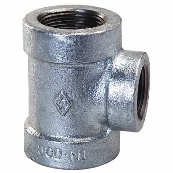 GRAINGER APPROVED Reducing Tee Malleable Iron 1 x 1 x 3/4, 5XTJ8