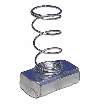 GRAINGER APPROVED Spring Nut Steel Overall W 1 3/8in PK25, 5YE12