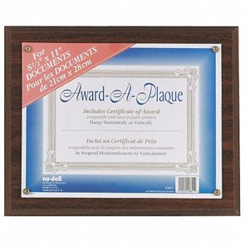 NUDELL Award-A-Plaque Walnut, 5YGD8