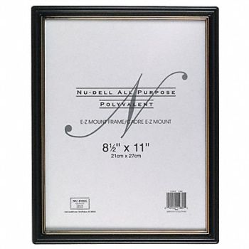 NUDELL E-Z Mount Frame 8.5x11 Black PK18, 5YGE4