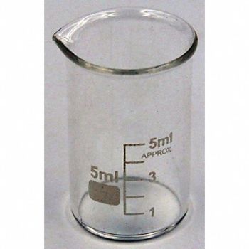LAB SAFETY SUPPLY Beaker Low Form 5mL Non-Sterile PK12, 5YGY6