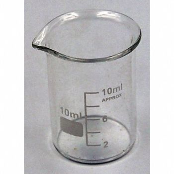 LAB SAFETY SUPPLY Beaker Low Form 10mL Non-Sterile PK12, 5YGY7