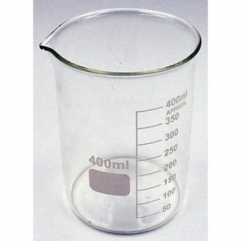 LAB SAFETY SUPPLY Beaker Low Form 400mL Non-Sterile PK6, 5YGZ3