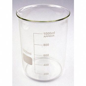 LAB SAFETY SUPPLY Beaker Low Form 1000mL Non-Sterile PK6, 5YGZ7