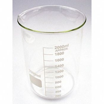 LAB SAFETY SUPPLY Beaker Low Form 2000mL Non-Sterile PK4, 5YGZ8