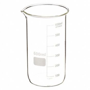 LAB SAFETY SUPPLY Beaker Tall Form 600mL Non-Sterile PK6, 5YHA6