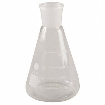 LAB SAFETY SUPPLY Flask Erlenmeyer Glass 250mL PK12, 5YHR2
