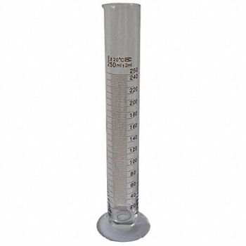 LAB SAFETY SUPPLY Graduated Cylinder 250mL Glass PK6, 5YHY2