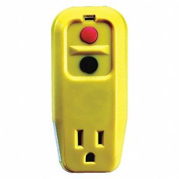 POWER FIRST Plug-In GFCI w/o Cord 15A Yel 120V, 5YL43