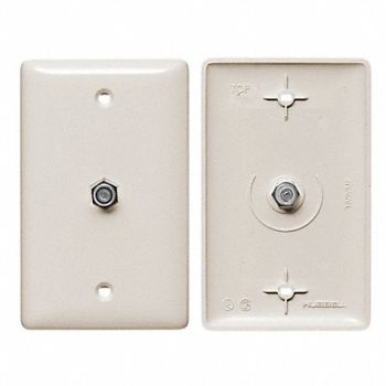 HUBBELL WIRING DEVICE-KELLEMS Video Wall Plate and Jack F Type Lt Al, 5YLX1