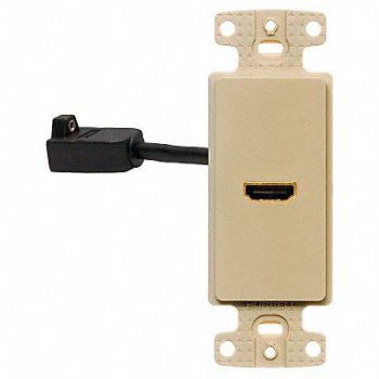 HUBBELL WIRING DEVICE-KELLEMS Video Wall Plate and Jack HDMI Ivory, 5YLX6