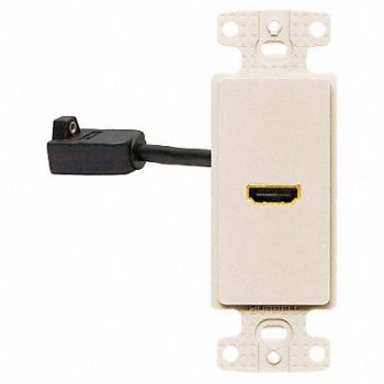 HUBBELL WIRING DEVICE-KELLEMS Video Wall Plate and Jack HDMI Lt Al, 5YLX9