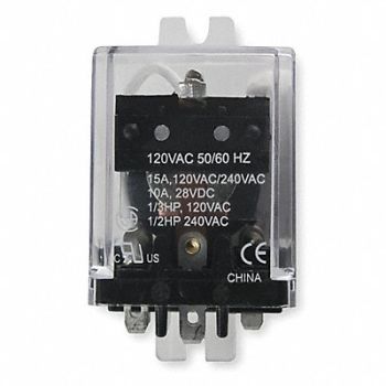 DAYTON Flange Relay 240VAC 5 Pins 15A @ 277V AC, 5YP95