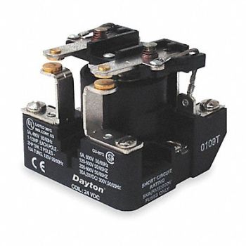 DAYTON H8156 Open Power Relay 6 Pin 12VDC DPST-NO, 5Z556