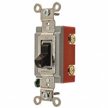 HUBBELL Wall Switch 4-Way 120/277V 20A Brn Toggl, 5Z726