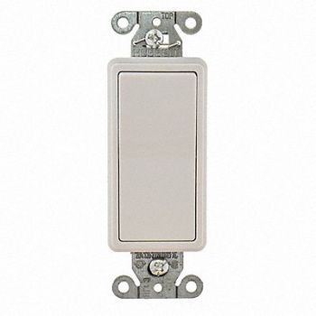HUBBELL Wall Switch 3-Way 120/277V 20A Wht Rockr, 5Z792