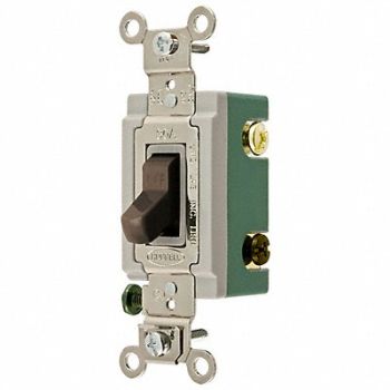 HUBBELL Wall Switch 3-Way 120/277V 30A Brn Toggl, 5Z808