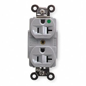 HUBBELL Receptacle Duplex 20A 5-20R 125V Gray, 5Z826
