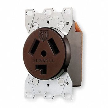 HUBBELL Receptacle Single 30A 10-30R 250V Black, 5Z841